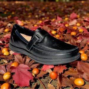 Apex A20OW Evelyn Womens Loafers Shoes Adjustable Straps Size 8.5 Wide Black